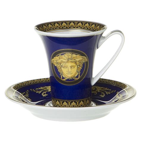 Versace Medusa Blue Espresso Cup & Saucer 